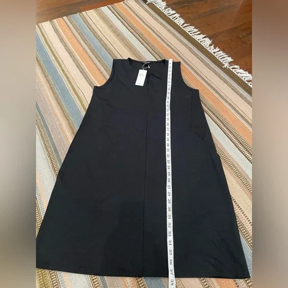 Eileen Fisher Black Zip Up Sleeveless Dress